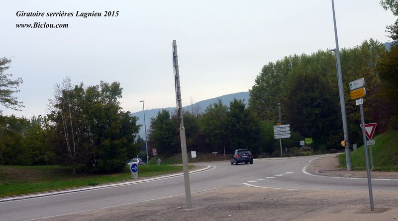 Giratoire de Serrières en Bugey Lagnieu en 2015 fin Provisoire ViaRhôna