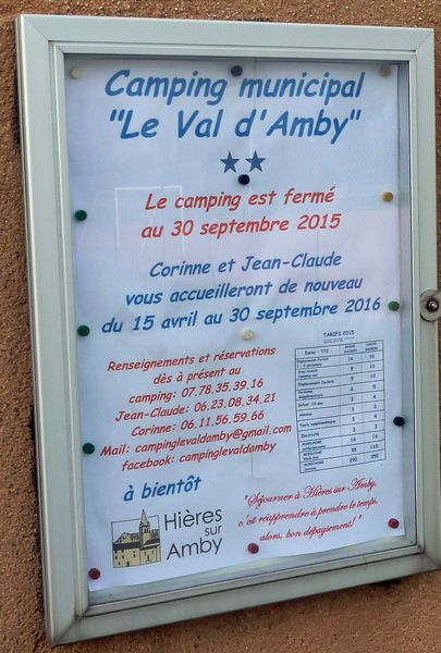 Camping de Hieres sur Amby sur ViaRhôna en 2015