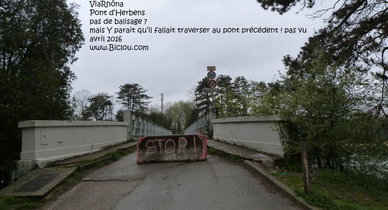 ViaRhôna au Pont D'Herbens, balisage ?