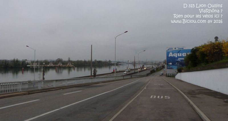ViaRhôna ? : Passer devant l'Aquarium de Lyon et Oullins plein sud sur D 315 ? 