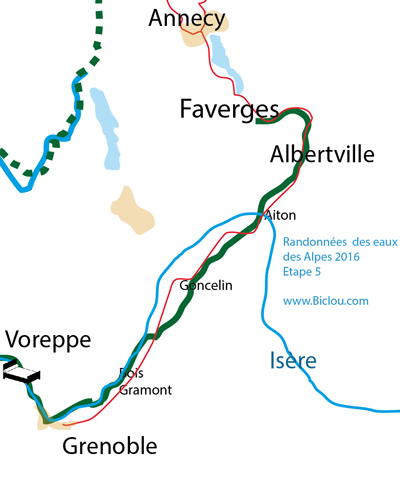carte grenoble Faverges Albertville Annecy by Bike et VTT