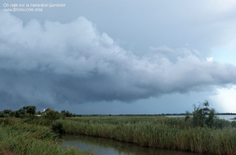 Orage sur la camargue gardoise en 2016