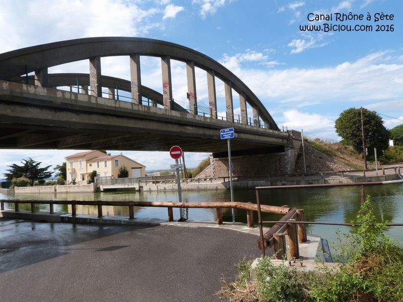 Il serait tout à fait possible de suivre ici le canal du Rhpône à séte ici à Carnon, parfois très boueux ..