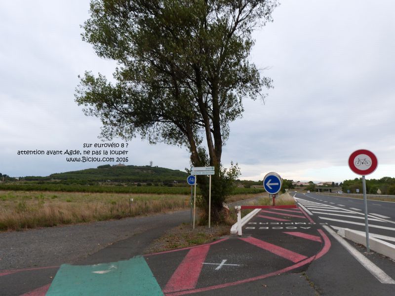 Eurovélo 8 avant Agde, suivre ce chemin pourri ..