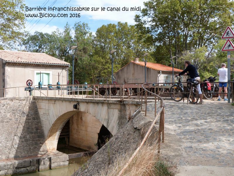 Barrières infranchissables pour les sacochards sur le canal du midi (Agde)