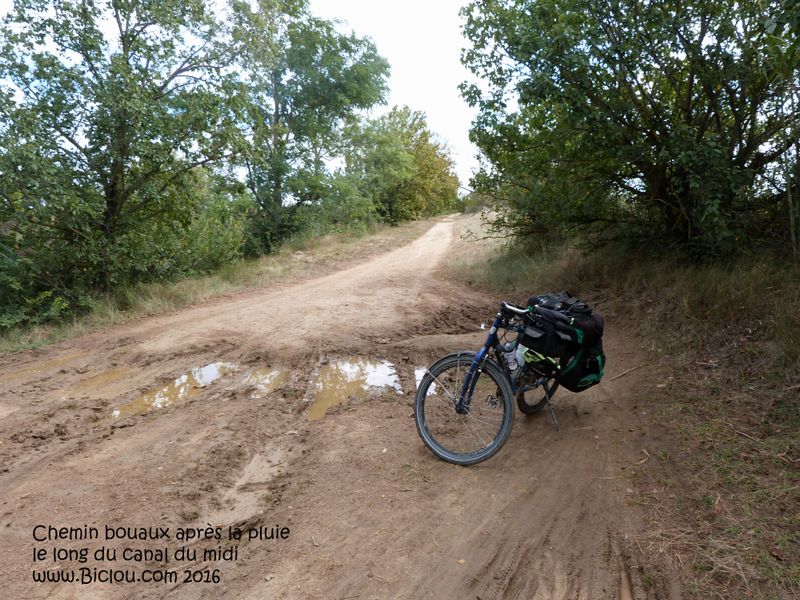 Si par temps sec, c'est roulable à Bicyclette sur le halage du canal du mid, gare aux zones qui restent boueuses