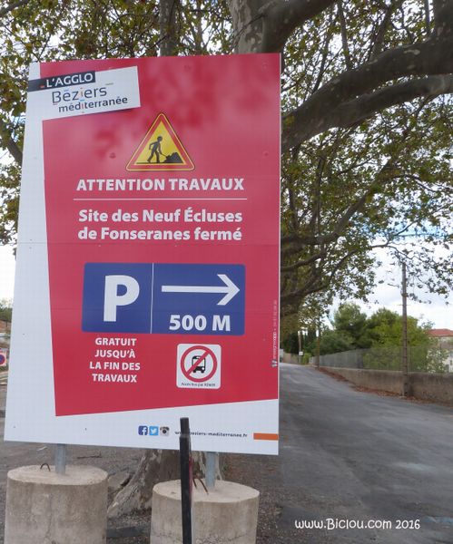 Le site des neuf écluses est fermé pour travaux en 2016