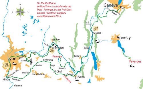 carte de la randonnée des trois faverges 2015