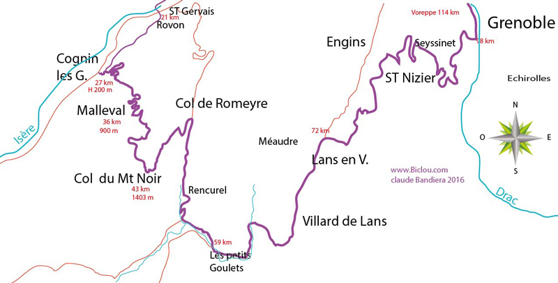 balade en Vercors les gorges du Nan le Vercors , à bicyclette svp