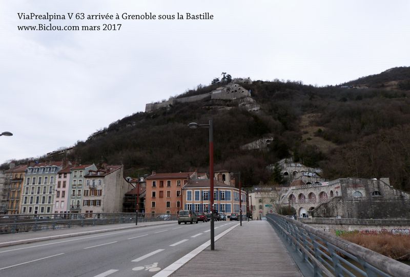V 63, dite ViaPrealpina , arrivée à Grenoble au pied de la Bastille en 2017