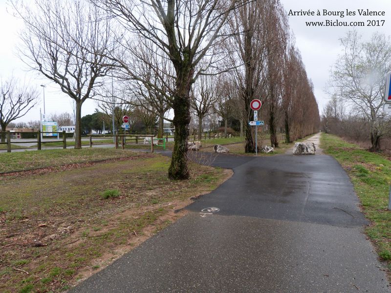 ViaRhôna Balisage ; Arrivée à Bourg les Valence