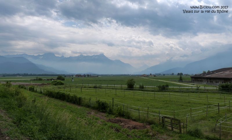 Sur Eurovélo 17 en remontant le Rhône en Valais