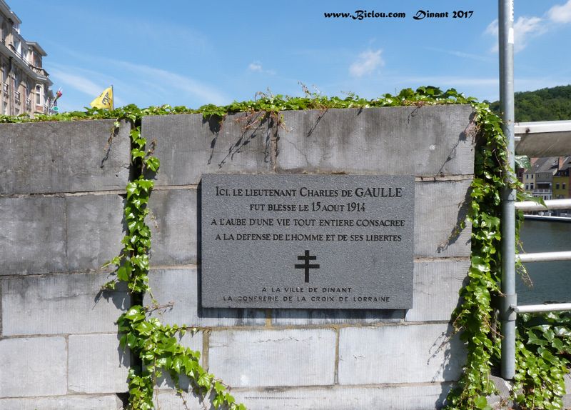 Plaque commémorative relative à la blessure du Général de Gaulle, à Givet