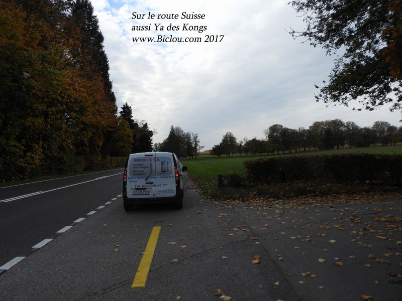 Même sur la route suisse Ya des Kongs qui se garent sur les pistes cyclables