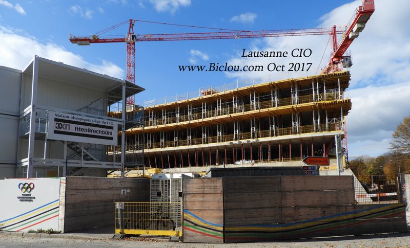 Lausanne ; siège du CIO en construction en 2017