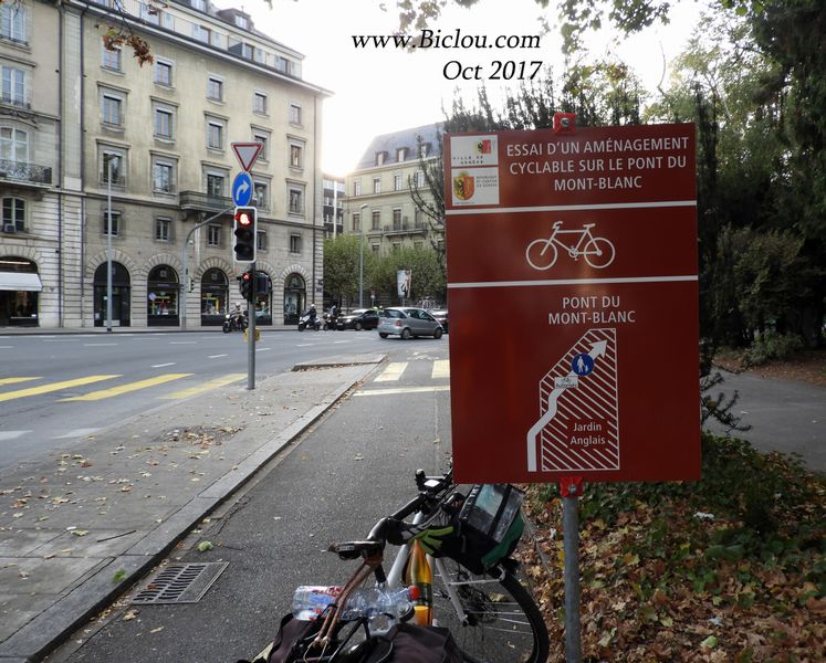 Aménagement cyclable Pont du Mont-Blanc Genève