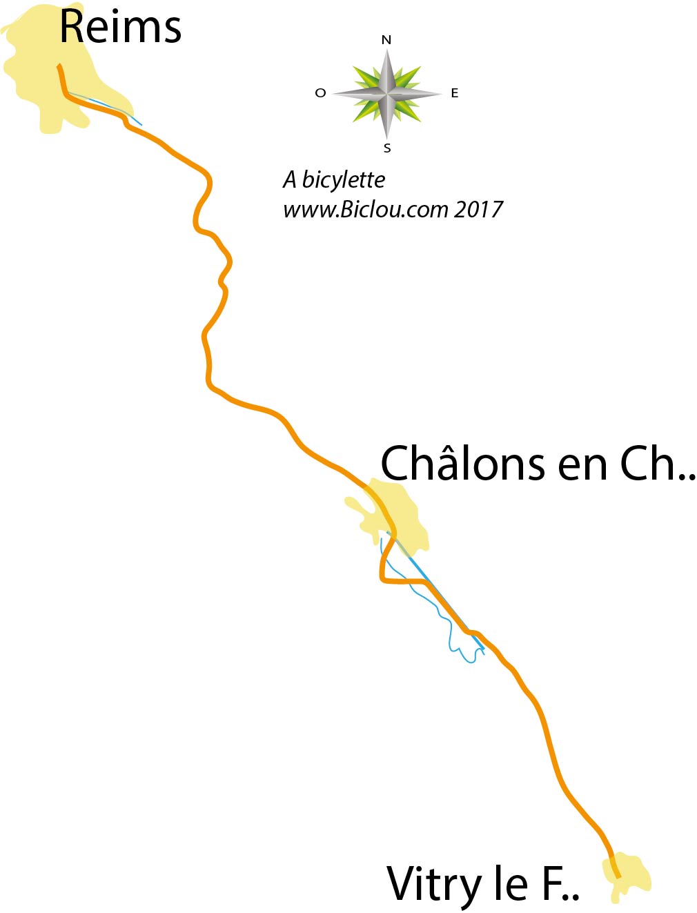 Carte bambée à Bi et Tri cyclettes le long de la  Meuse en 2017 Charleville Givet Dinant