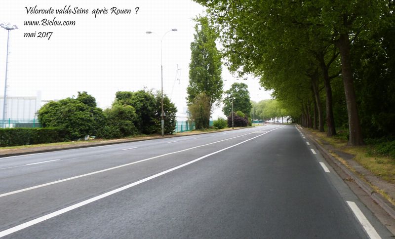 Vélo-route val de Seine après Rouen vers Canteleu, route neuve en 2017 ; où sont les bandes cyclables ?