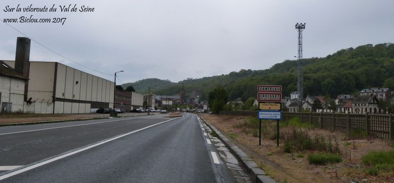 Sur la véloroute de la Seine en mai 2017 ; Canteleu, vélo oublié lors de la réfection de chaussée ?