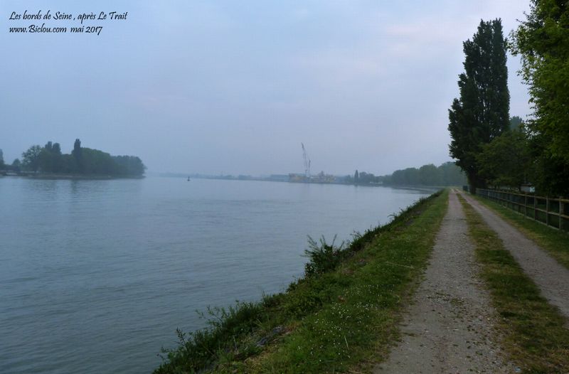 Vélo-route du Val de Seine en 2017 : Les bords de Seine après le Trait