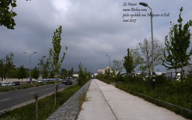 Le Havre, retour , par une piste cyclable en direction du stade Océane par la route Colbert et Churchill sempre dritto ..