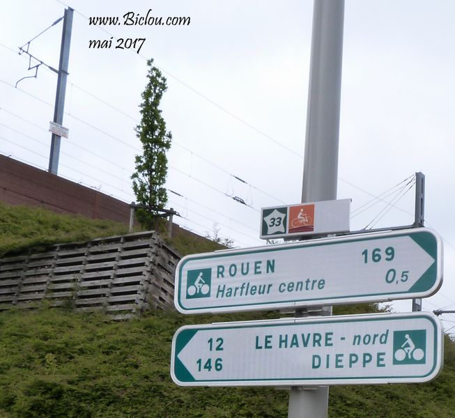 Le Havre : balisage vélo-Route dite V 33, 169 km dans un sens et 135 km dans l'autre ! va comprendre Charles