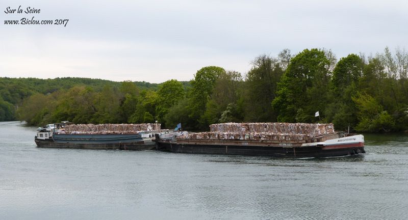 Barges sur la Seine en 2017