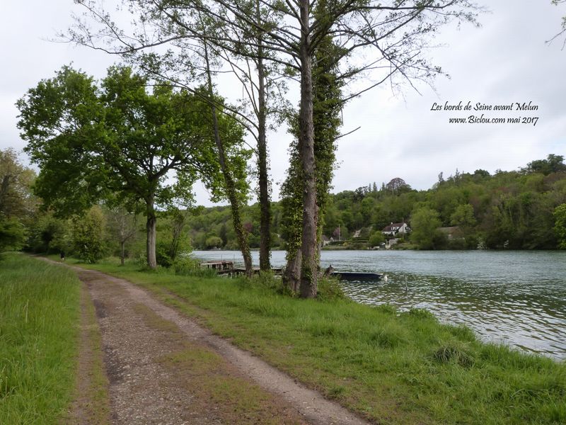 Les bords de Seine avant Melun, praticable à bicyclette juska la base de voile en venant du sud