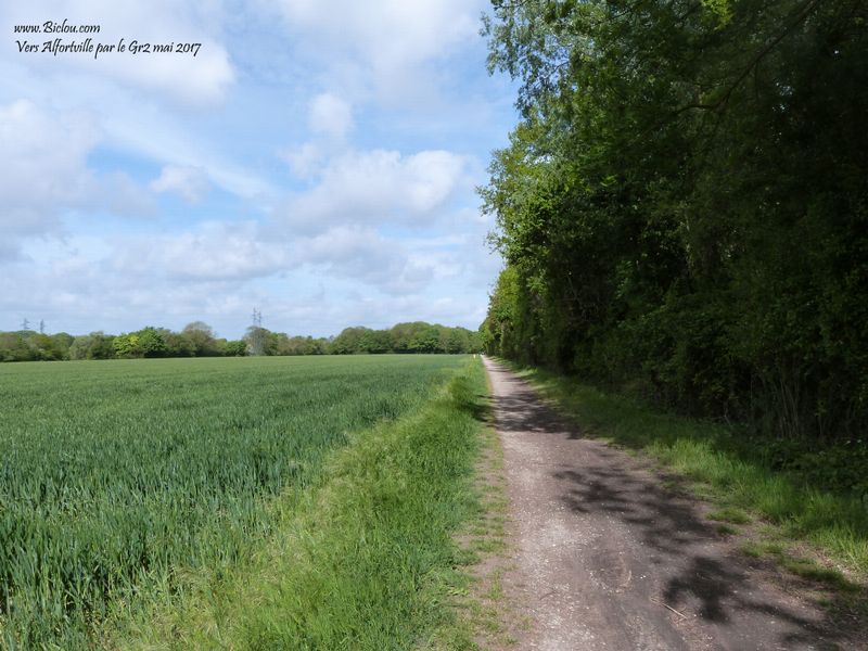 Aux zabords de Paris, Soisy, , il subsiste encore des zones de verdure : GR2