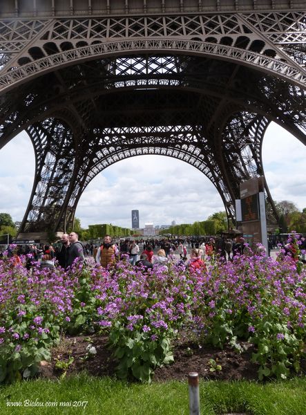 Sous la tour Eiffel en mai 2017