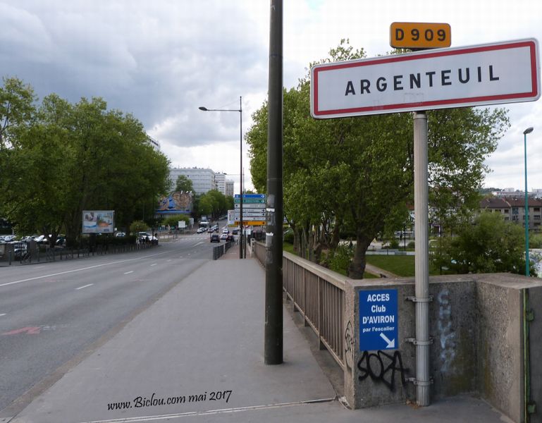 Argenteuil, se situe sur l'autre rive de la Seine, mais nous cherchons le gite