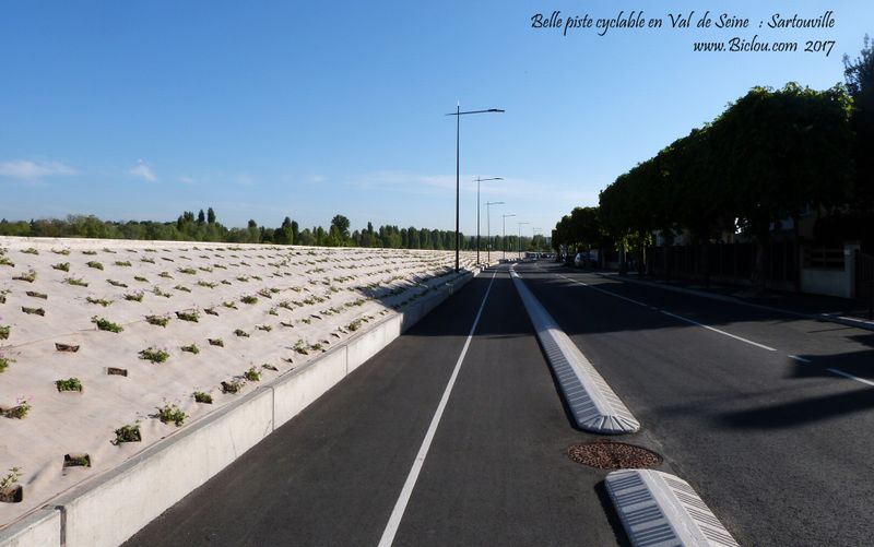 Belle Piste cyclable de Sartrouville en 2017, le long de la Seine