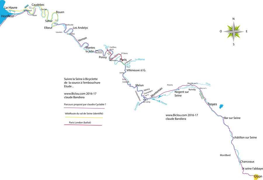 carte 2017 longer la seine à bicyclette 
