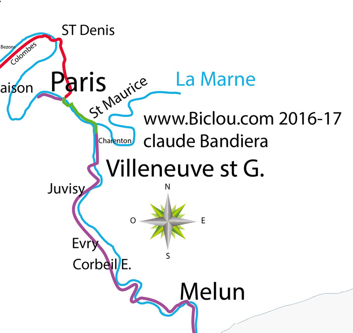 carte-longer-Seine-a-bicyclette-etape-melun-paris-2017
