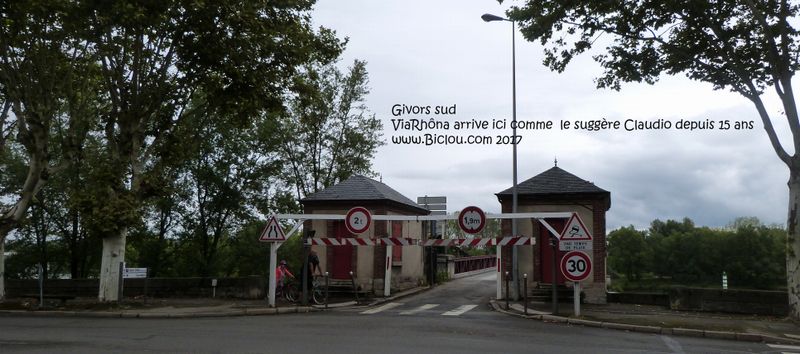 Givors : ViaRhôna arrive ici depuis le côté EST du Rhône