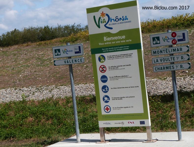 Balisage ViaRhôna après Valence sud