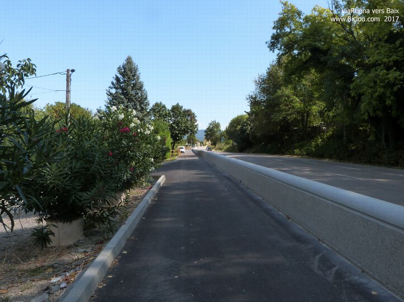 ViaRhôna arrive à Baix en 2017, piste cyclable long D 86