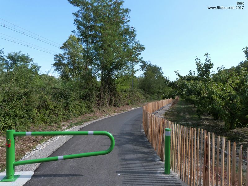 Voie dite verte de Baix, sur ViaRhôna en 2017