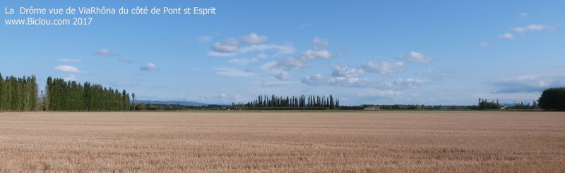 La Drôme vue de Pont st Esprit depuis ViaRhôna 