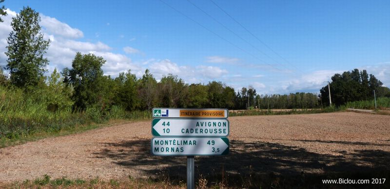 Balisage ViaRhôna du côté de Mornas