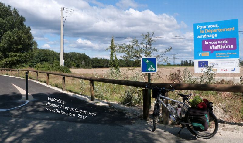 La voie verte Piolenc Mornas Caderousse, sur ViaRhôna en 2017 