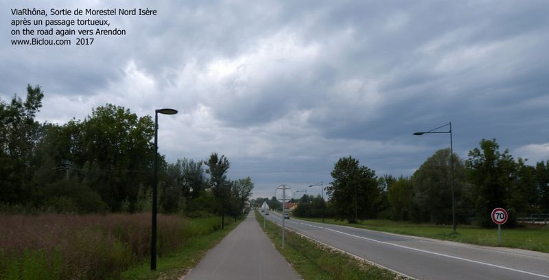 ViaRhôna ; sortie de Morestel vers le Nord