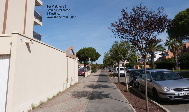 Sortie de Grau du Roi, un peu à l'instinct , ici une vague piste dite cyclable ..