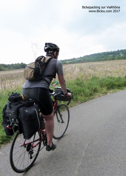 Voici un cyclo-touriste avec ki claudio a sympathisé sur ViaRhôna en 2017