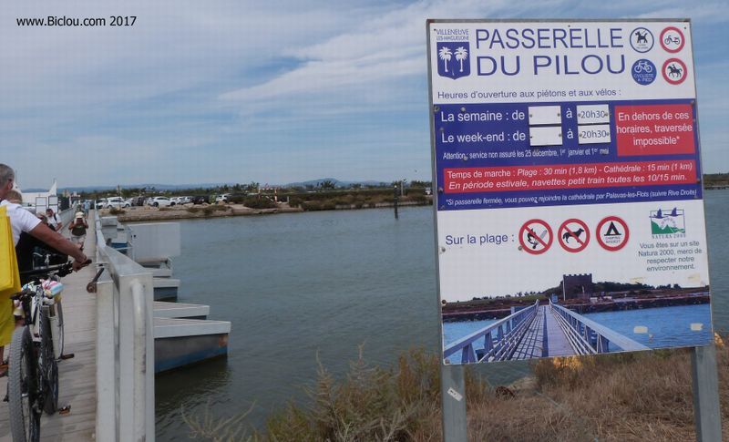 ViaRhôna : Passerelle du Pilou en 2017