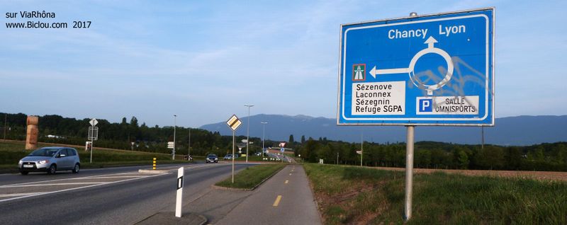 Sur ViaRhôna sortie de Genève vers Chancy et Lyon
