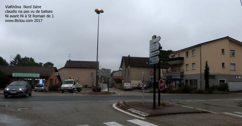 ViaRhôna à saint Romain de Jalionas, pas vu de balises ..