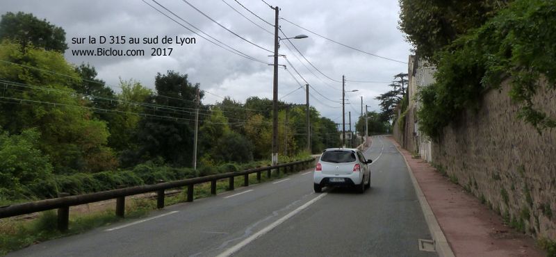 ViaRhôna Sud de Lyon ; Sur la D 315 direction Vernaison