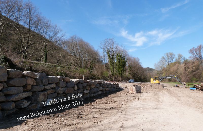 Travaux ViaRhôna Baix Cruas mars 2017