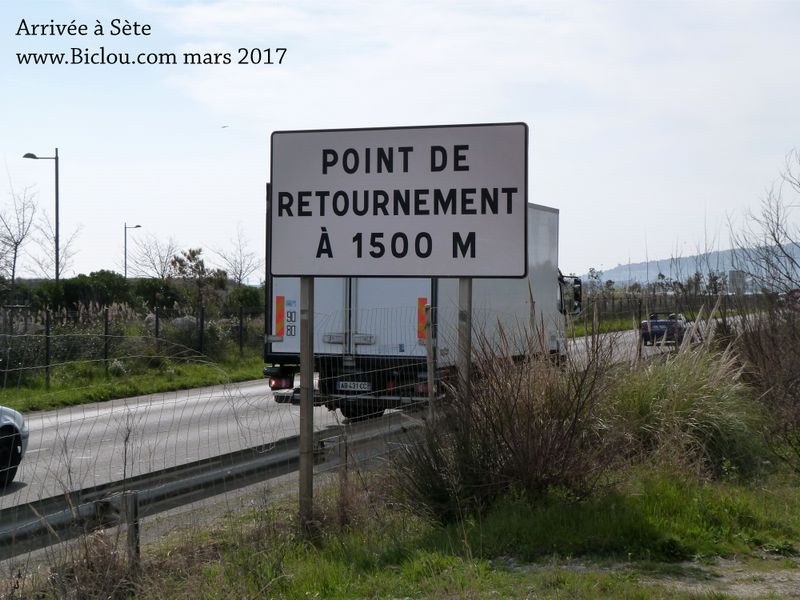 Point de Retournement, avant Sète sur la D 612